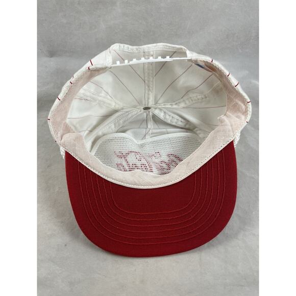 Enjoy Coca Cola Pinstripe Snapback Hat Columbia Mo White Red Vintage USA Made - Picture 7 of 8